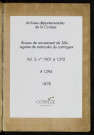 Classe 1878 : matricules 1001 à 1372.
