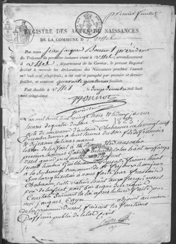 Naissances, mariages, décès (1823-1827)