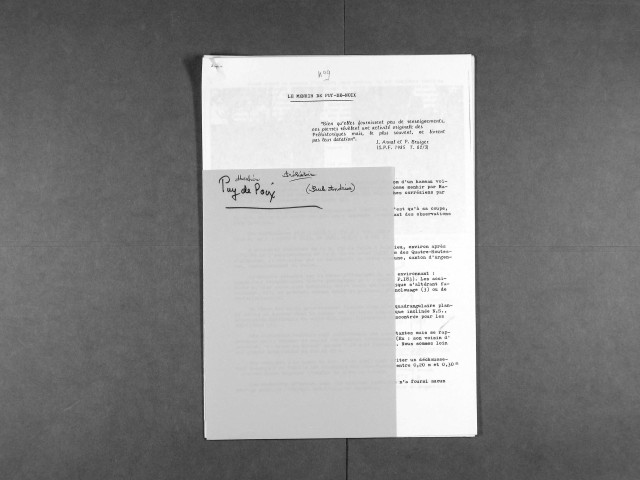 Bulletin de liaison (1977-1995, 1997-2000). Articles extraits du bulletin.