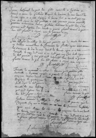 Baptêmes, mariages, sépultures (1700-1747)