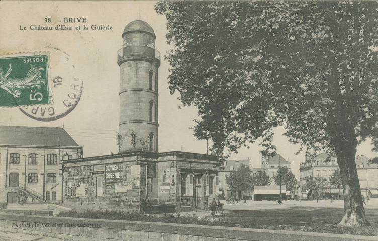 Brive-la-Gaillarde : "38 - Brive - Le château d'eau et la Guierle".