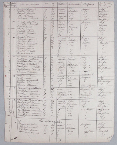 Population : dénombrements (1866-1896), listes nominatives (1881-1975), feuille récapitulative de la population de la commune (1954).