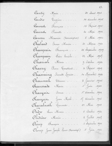 Tables décennales des décès (1943-1952)