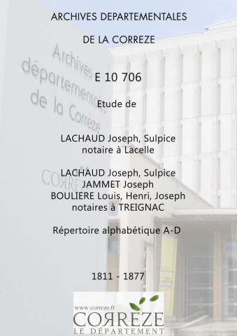 Répertoire alphabétique : A-D