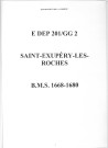 Baptêmes, mariages, sépultures (1668-1680)