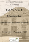 Délibérations du conseil municipal. 14 mai 1843-17 septembre 1849