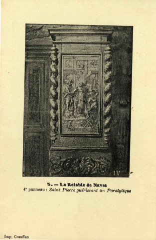 "5. - Le retable de Naves. 4e panneau : Saint Pierre guérissant un paralytique".