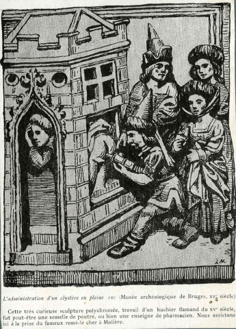 "L' administration d'un clystère en pleine rue".