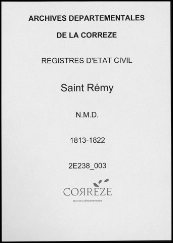 Naissances, mariages, décès (1813-1822)