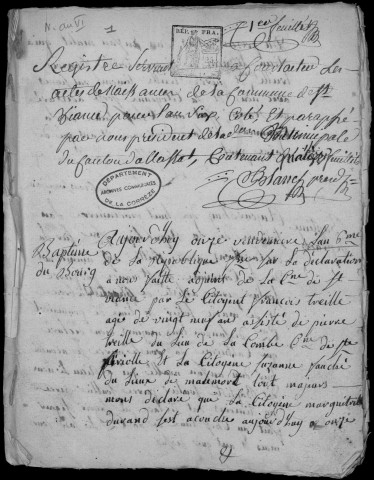 Naissances, mariages et décès (1798-1802)