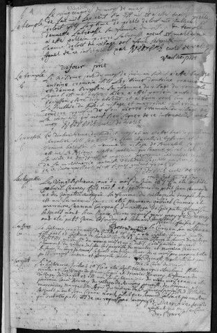 Baptêmes, mariages, sépultures (1706-1706)