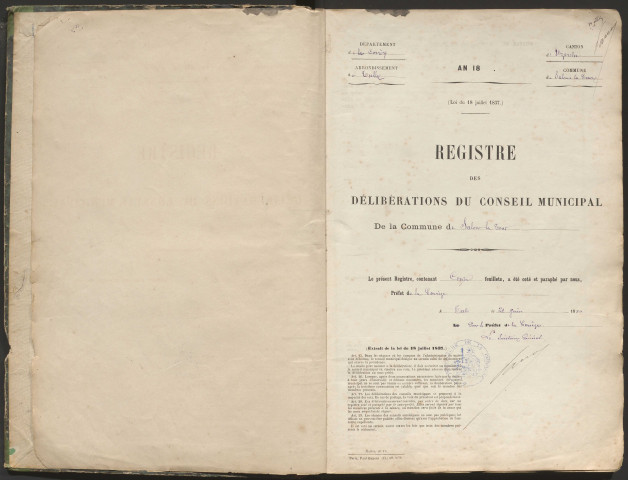 Délibérations du conseil municipal. 24 juin 1880-23 août 1891