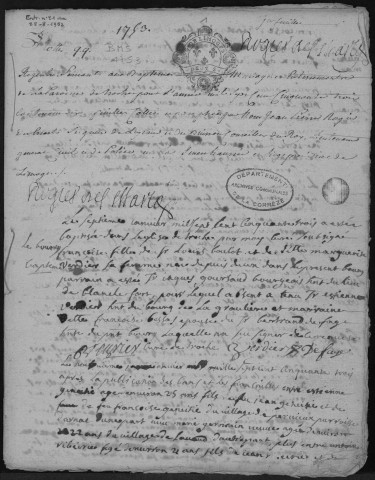 Baptêmes, mariages, sépultures (1753-1772)