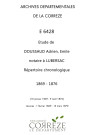 Répertoire chronologique : 10 janvier 1869-9 août 1876