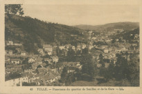 Tulle : "43 Tulle. - Panorama du quartier de Souillac et de la gare".