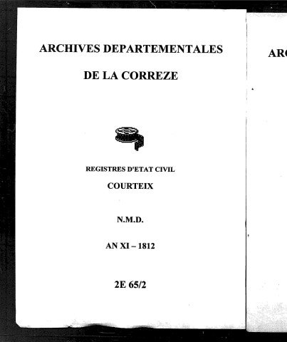 Naissances, mariages, décès (1803-1812)