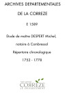 Répertoire chronologique : 1752-1778