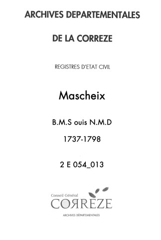Baptêmes, mariages, sépultures puis naissances, mariages, décès (1737-1798)