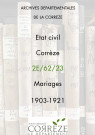 Mariages (1903-1921).