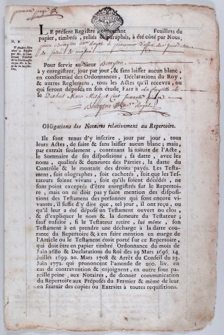 Répertoire chronologique : 12 mars 1775-20 mai 1790