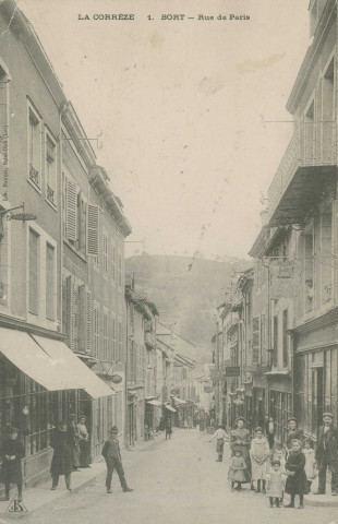 Bort-les-Orgues : "La Corrèze - 1. Bort - Rue de Paris".