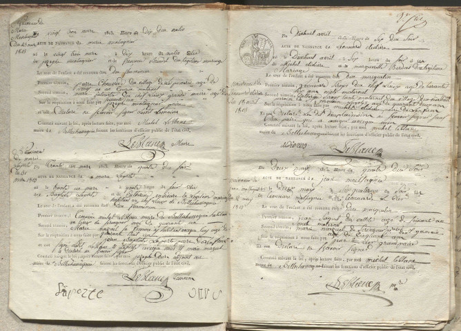 Naissances, mariages, décès (1813-1822)