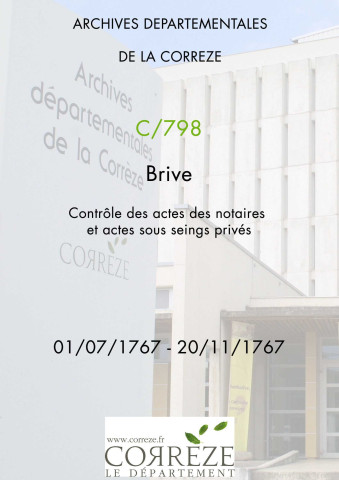 1er juillet 1767-20 novembre 1767