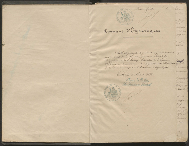 Délibérations du conseil municipal. 23 avril 1882-24 septembre 1916