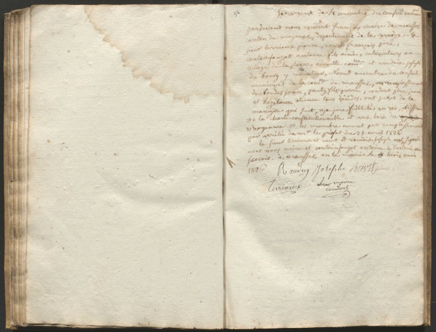 Délibérations du conseil municipal (1808-1838) ; extrait du registre des délibérations (1808-1854).