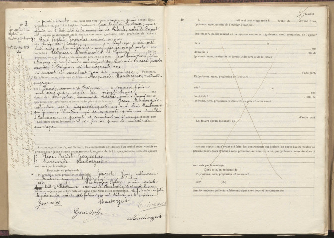 Naissances, mariages, décès (1923-1932).