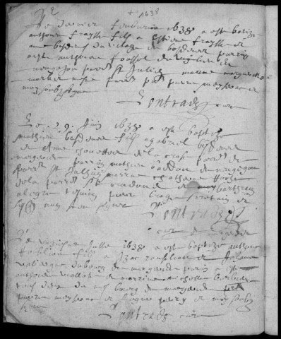 Baptêmes, mariages, sépultures (1636-1749)