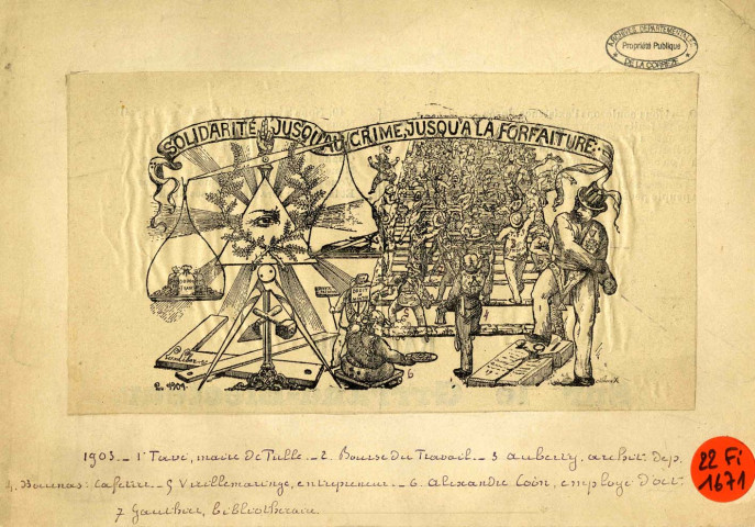 Caricature de la franc-maçonnerie.