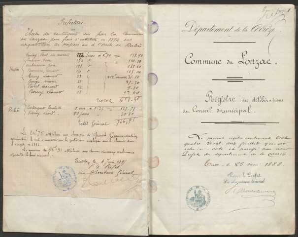 Délibérations du conseil municipal. 10 juin 1888-07 février 1900