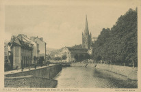 Tulle : "Tulle - La cathédrale - Vue prise du pont de la gendarmerie".