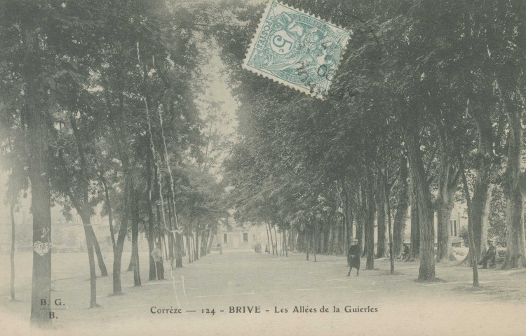 Brive-la-Gaillarde : "Corrèze - 124 - Brive - Les allées de la Guierle".