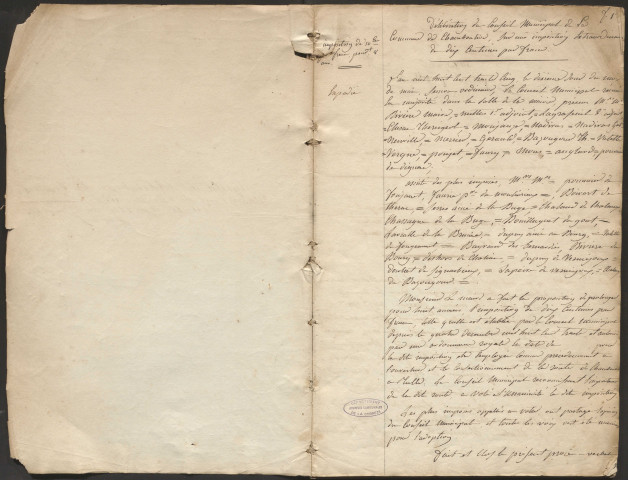 Délibérations du conseil municipal. 10 mai 1836-17 mai 1838