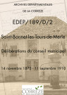 Délibérations du conseil municipal. 14 novembre 1875-11 septembre 1910