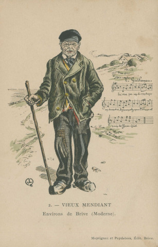 2. - Vieux mendiant - Environs de Brive (Moderne).".