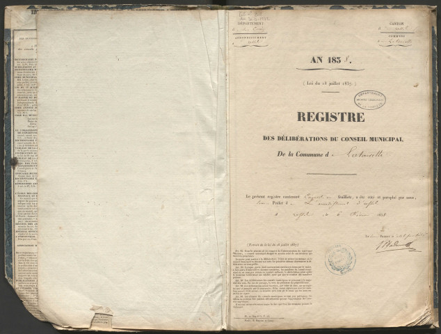 Délibérations du conseil municipal. 20 mai 1838-6 février 1886
