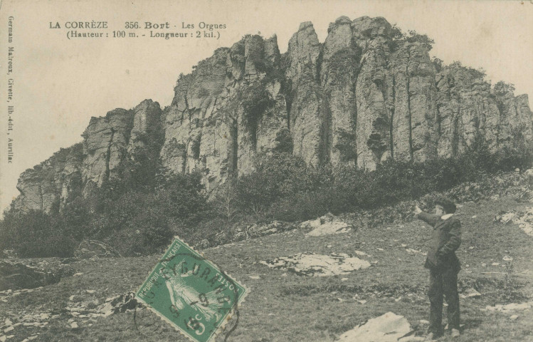 Bort-les-Orgues : "La Corrèze - 356. Bort - Les Orgues - (Hauteur : 100 m. - Longueur : 2 kil.)".