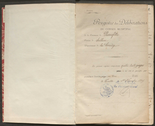 Délibérations du conseil municipal. 21 janvier 1906-31 mai 1946
