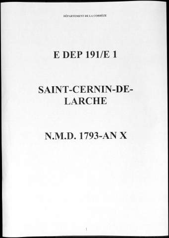 Naissances, mariages, décès (1793-1802)