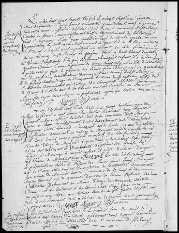 Naissances, mariages, décès (1833-1842)