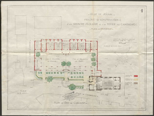 Construction d'un groupe scolaire au bourg et d'une école au hameau de Téreygeol.