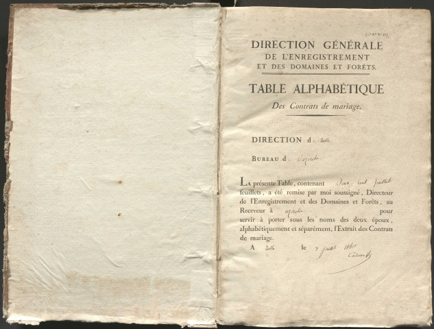 Table des contrats de mariage, L-V
