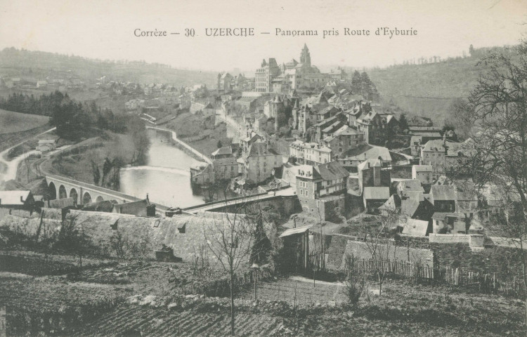 Uzerche : "Corrèze - 30 - Uzerche - Panorama pris route d'Eyburie".
