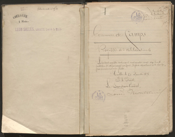 Délibérations du conseil municipal. 1er janvier 1897-14 octobre 1928