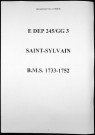 Baptêmes, mariages, sépultures (1733-1752)