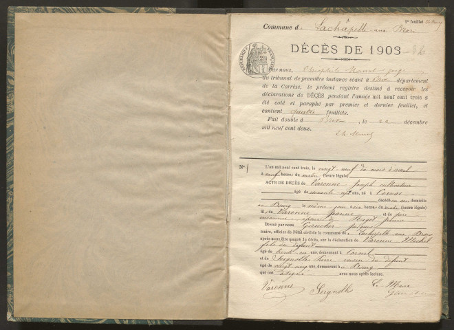 Décès (1903-1932).