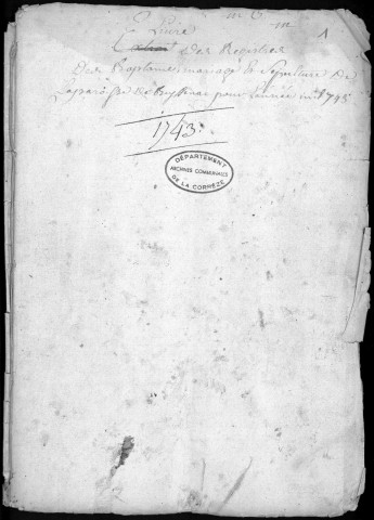 Baptêmes, mariages, sépultures (1743-1752)